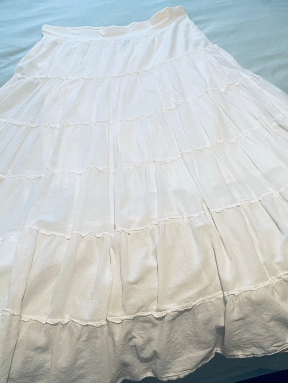 Style & Co. White Tiered Maxi Skirt